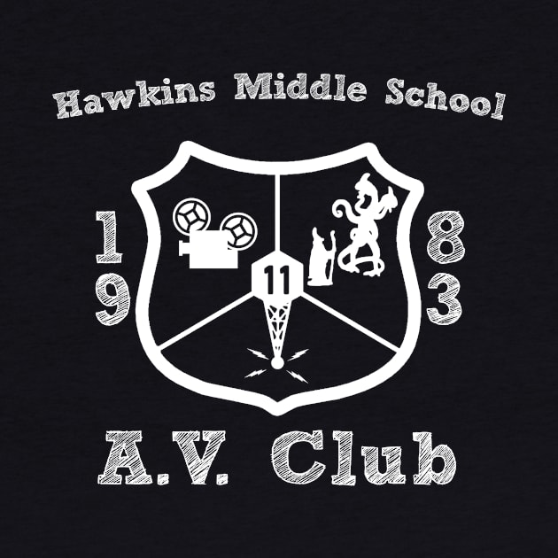 Hawkins Middle School A.V. Club White by Smidge_Crab